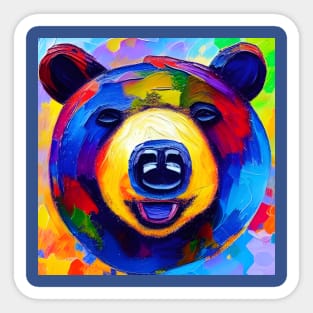 Happy Smiling Bear Face Sticker